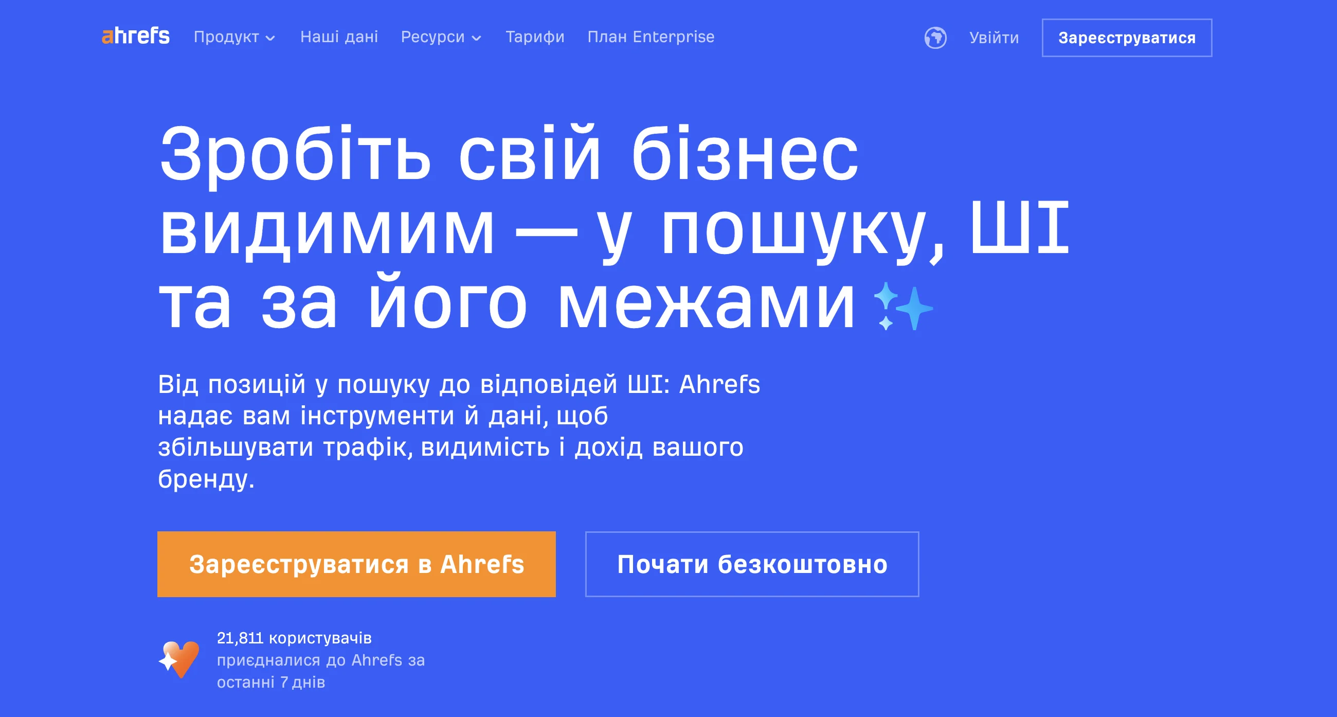 Ahrefs головна